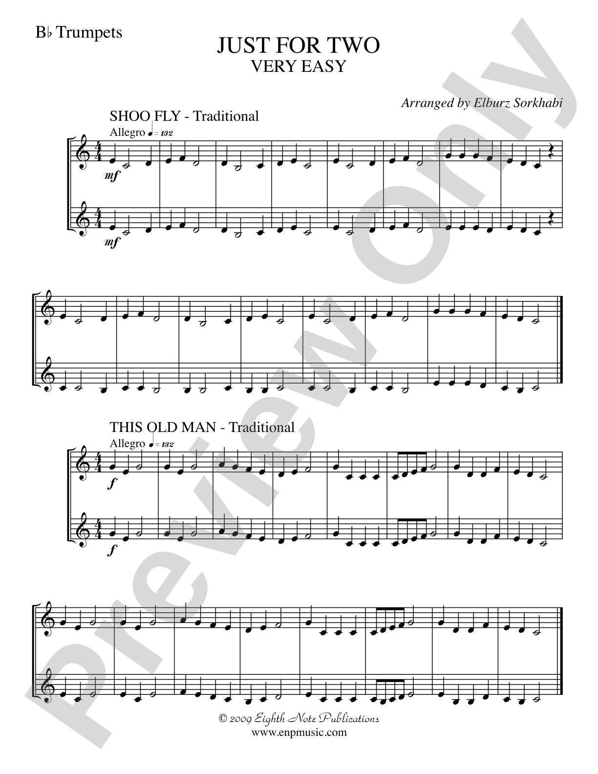 Just for Two: 2 Trumpets Part(s)