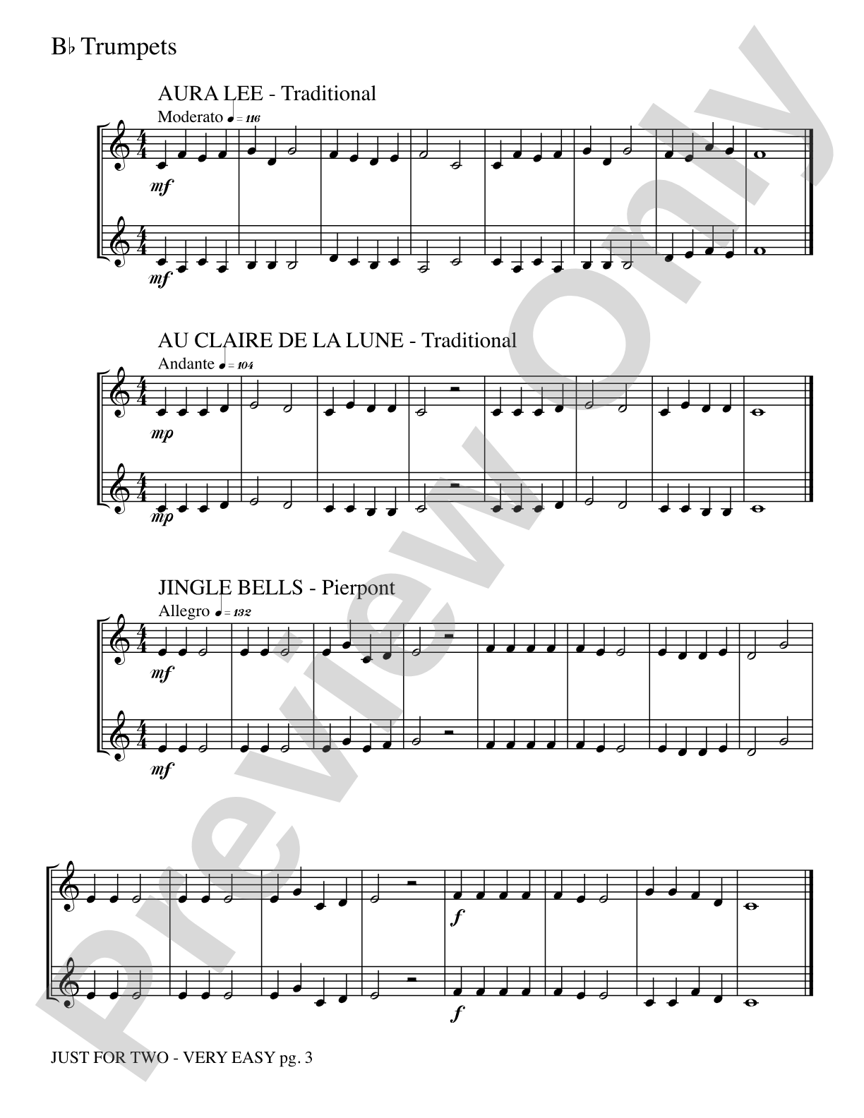 Just for Two: 2 Trumpets Part(s)
