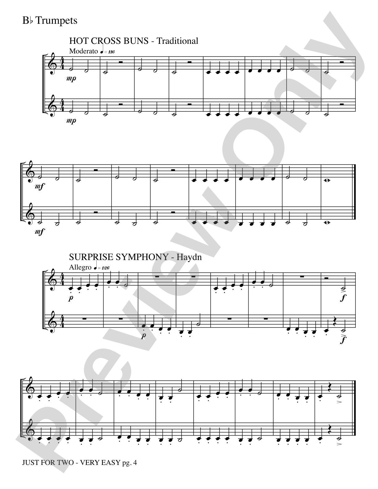 Just for Two: 2 Trumpets Part(s)