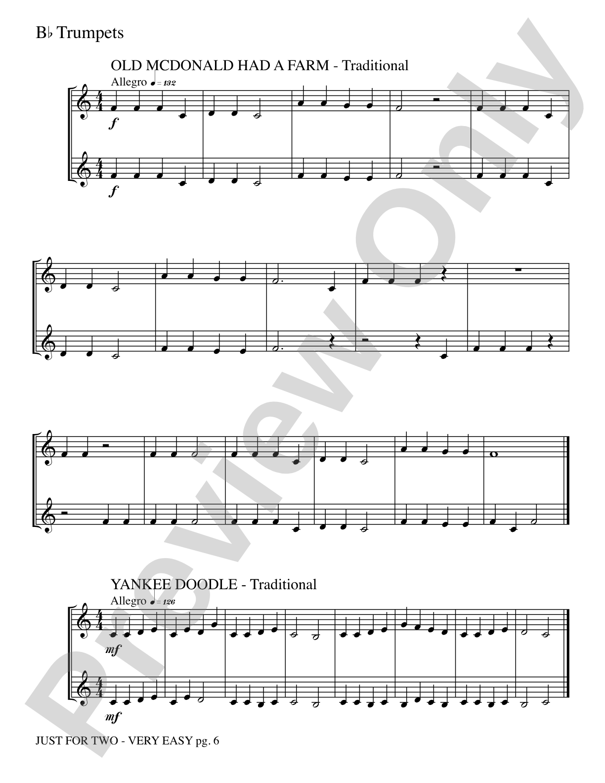 Just for Two: 2 Trumpets Part(s)