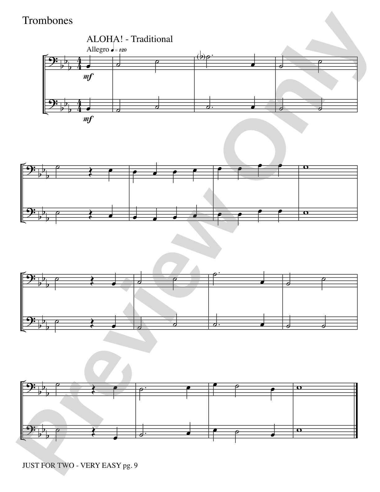 Just for Two: 2 Trombones Part(s)