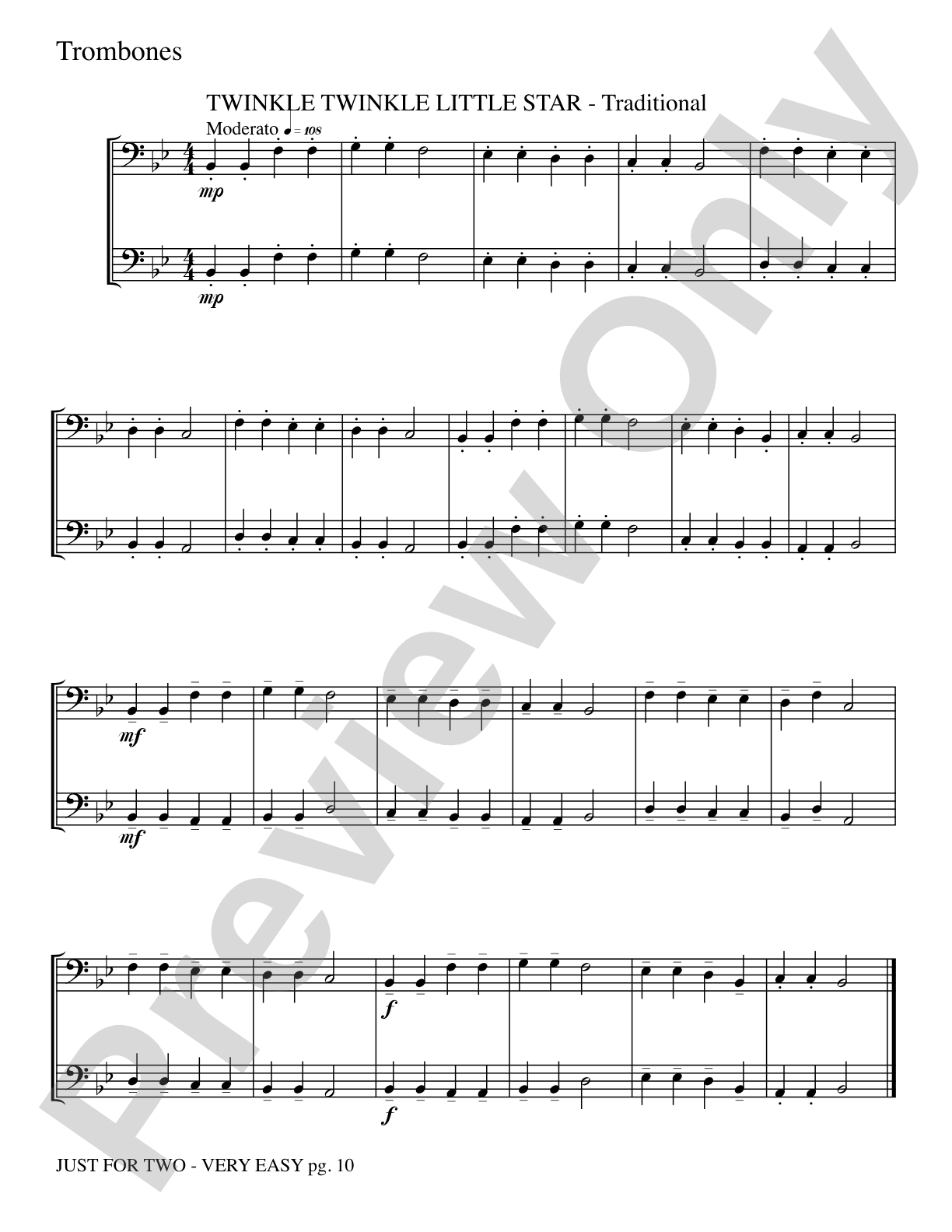 Just for Two: 2 Trombones Part(s)
