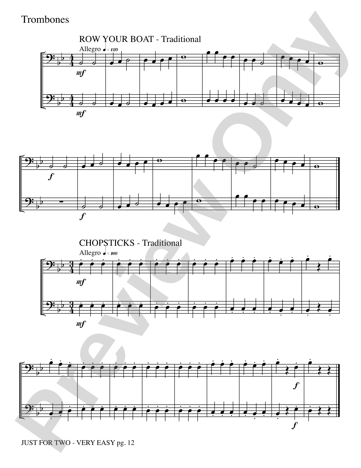 Just for Two: 2 Trombones Part(s)