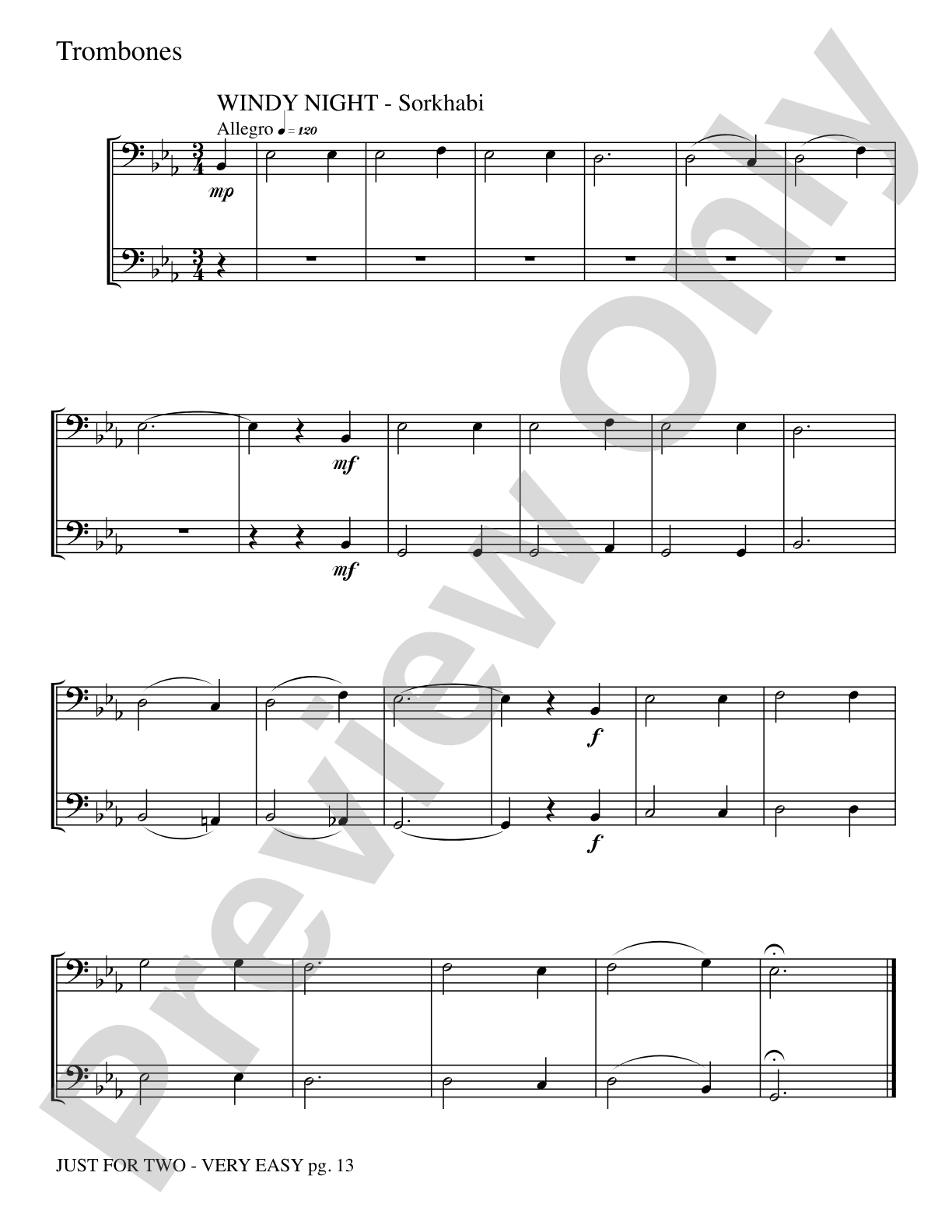 Just for Two: 2 Trombones Part(s)