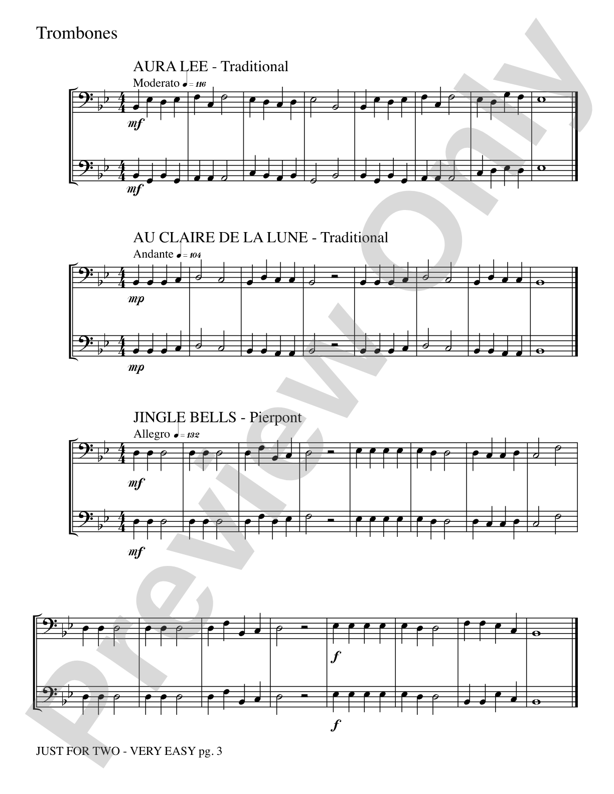 Just for Two: 2 Trombones Part(s)