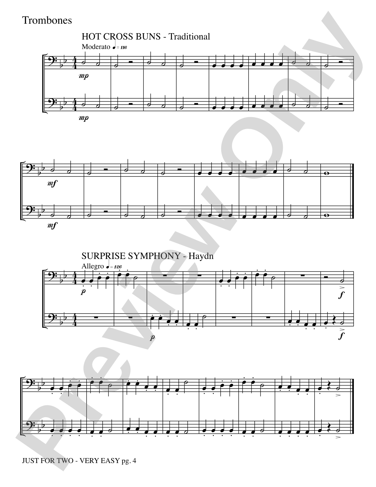 Just for Two: 2 Trombones Part(s)