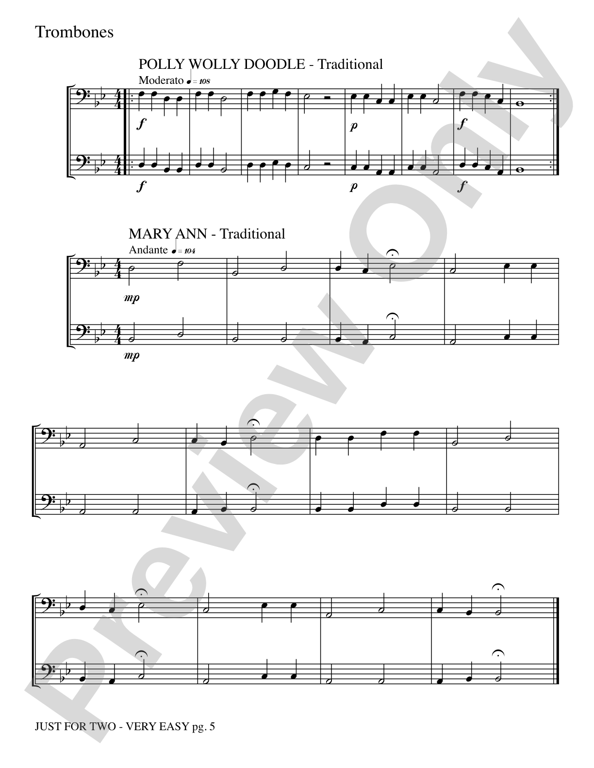 Just for Two: 2 Trombones Part(s)