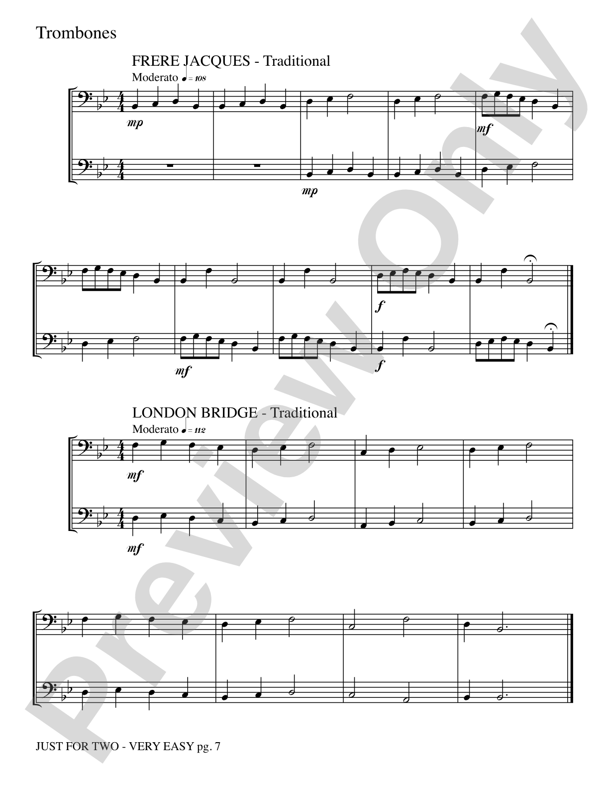 Just for Two: 2 Trombones Part(s)