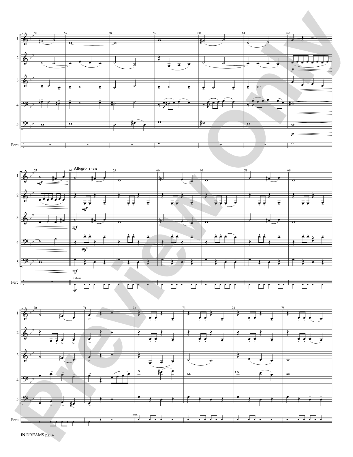 In Dreams: Interchangeable Woodwind Ensemble Score & Parts