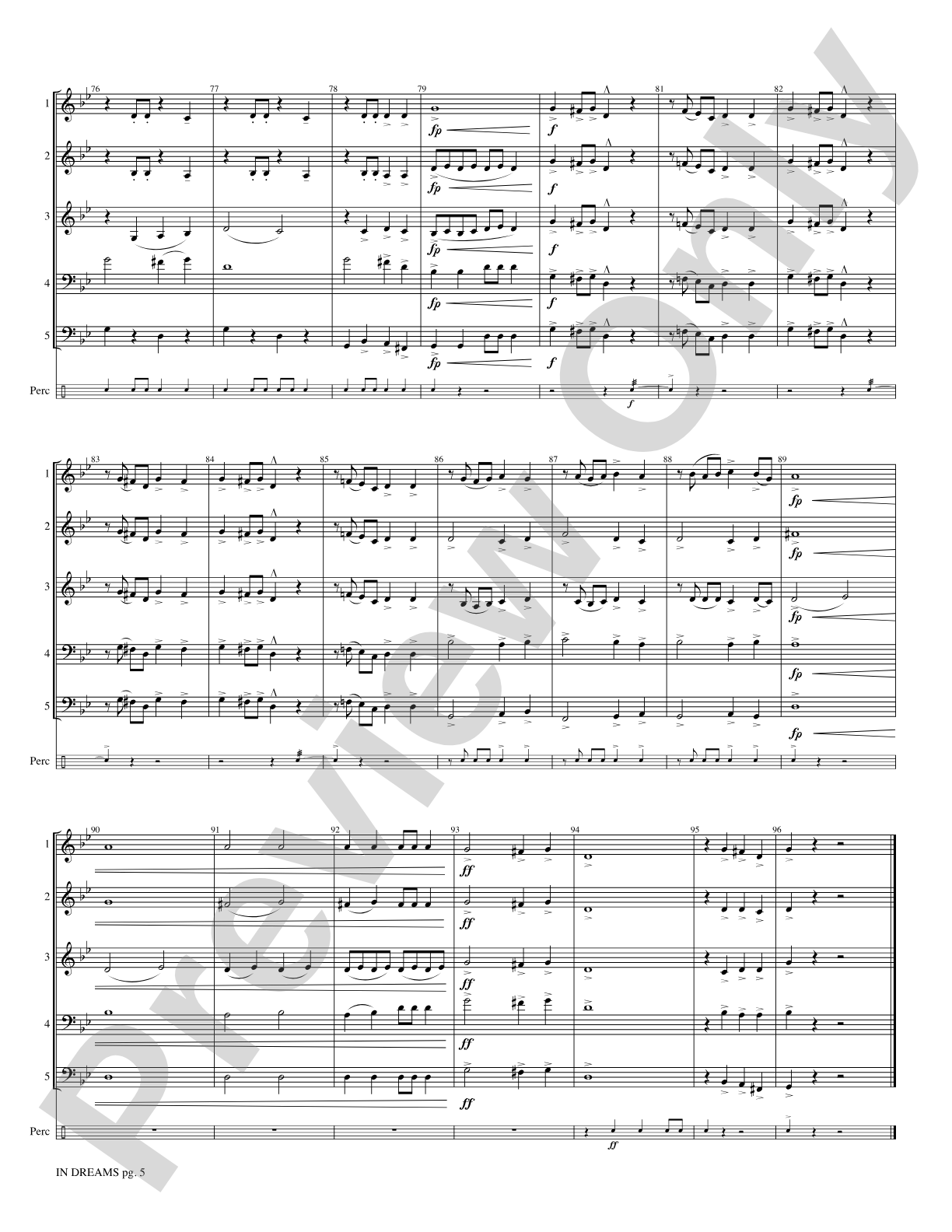 In Dreams: Interchangeable Woodwind Ensemble Score & Parts