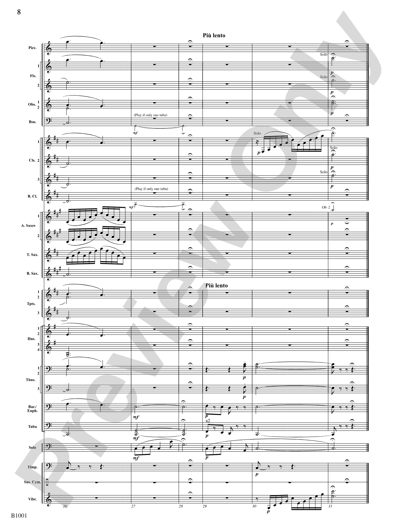 O Mio Babbino Caro (from Puccini's <i>Gianni Schicchi</i>): Concert Band Conductor Score & Parts