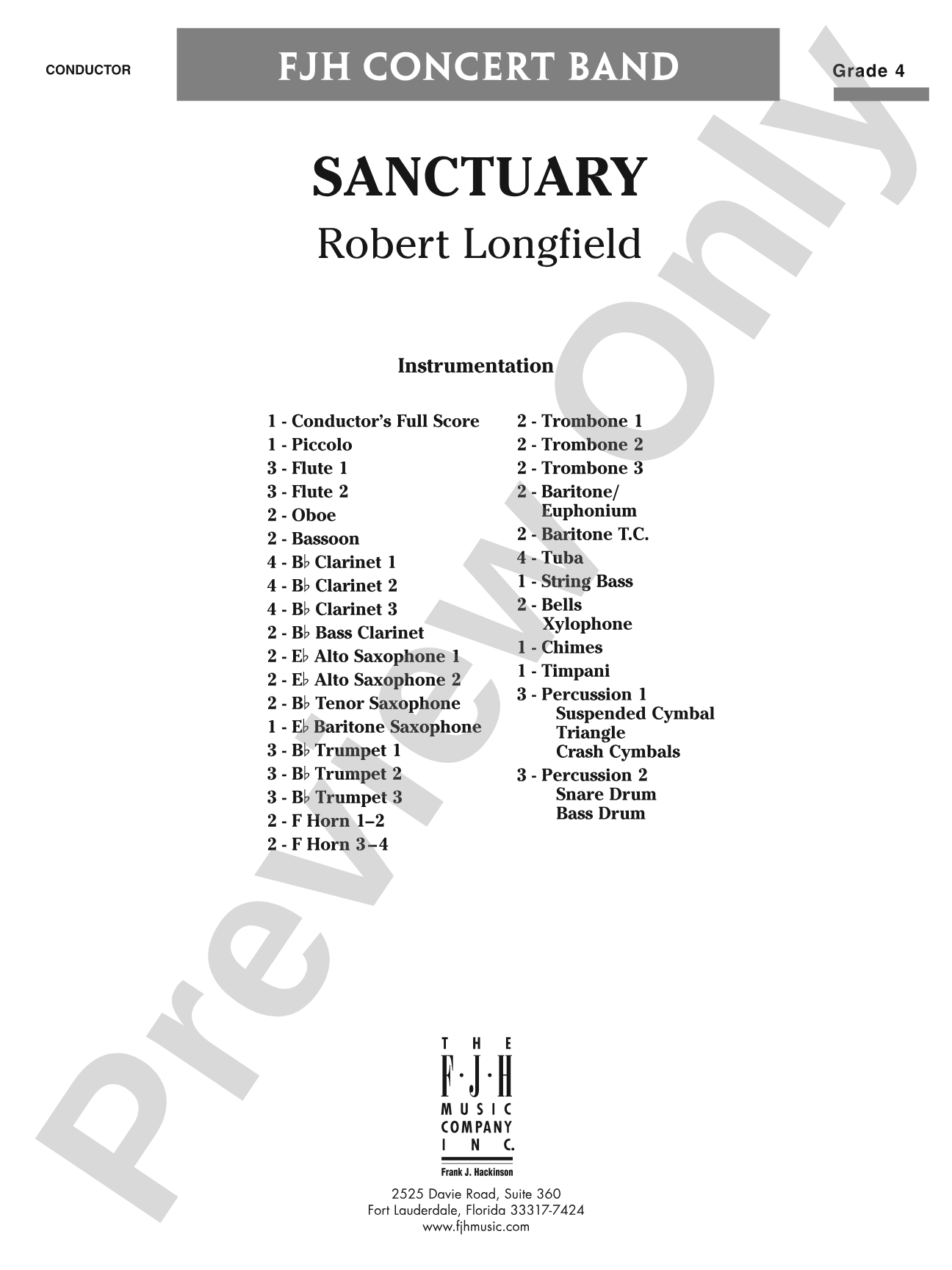 Sanctuary: Concert Band Conductor Score & Parts