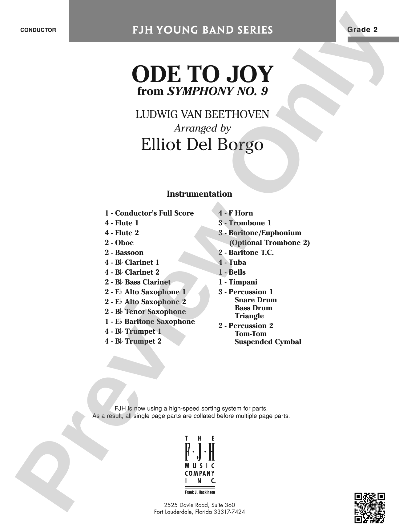 Ode to Joy: Concert Band Conductor Score & Parts