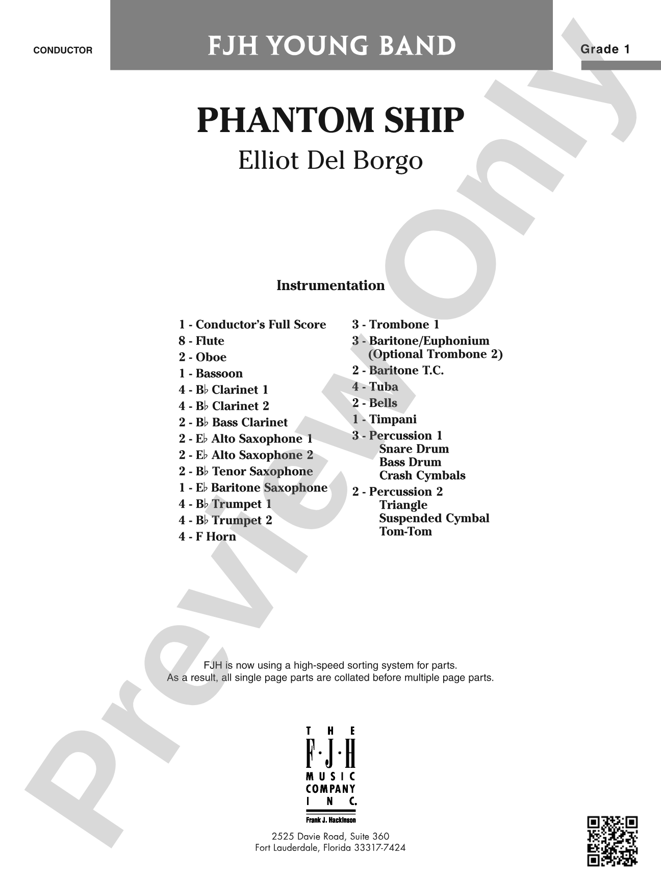 Phantom Ship: Concert Band Conductor Score & Parts