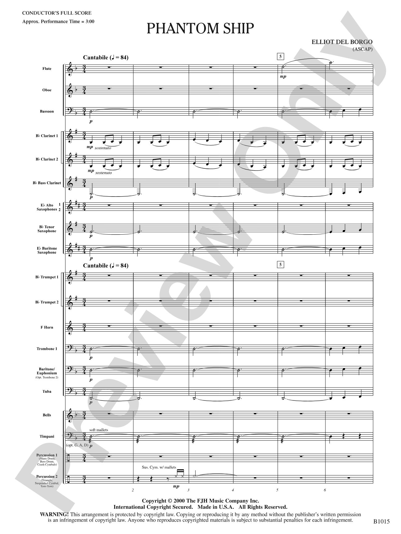 Phantom Ship: Concert Band Conductor Score & Parts