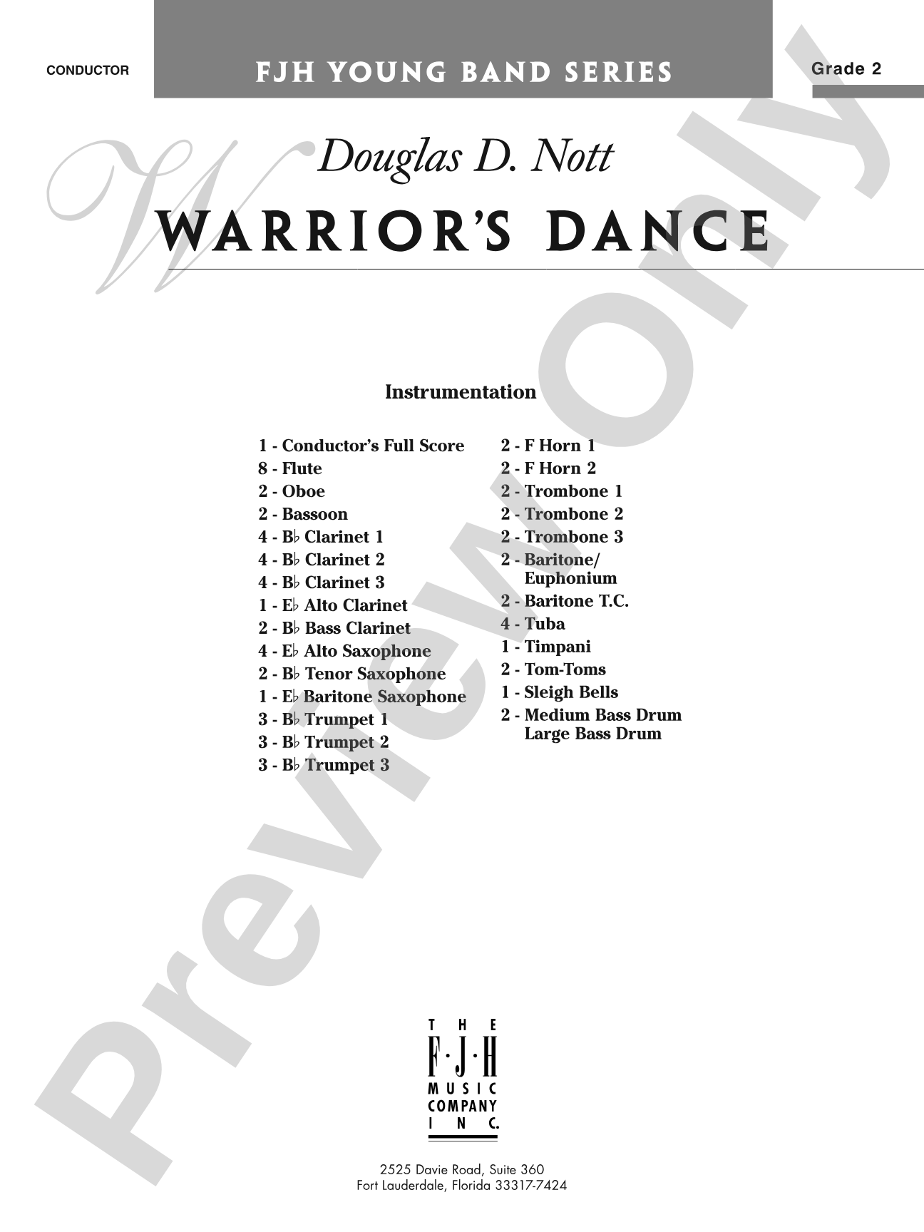 Warrior's Dance: Concert Band Conductor Score & Parts