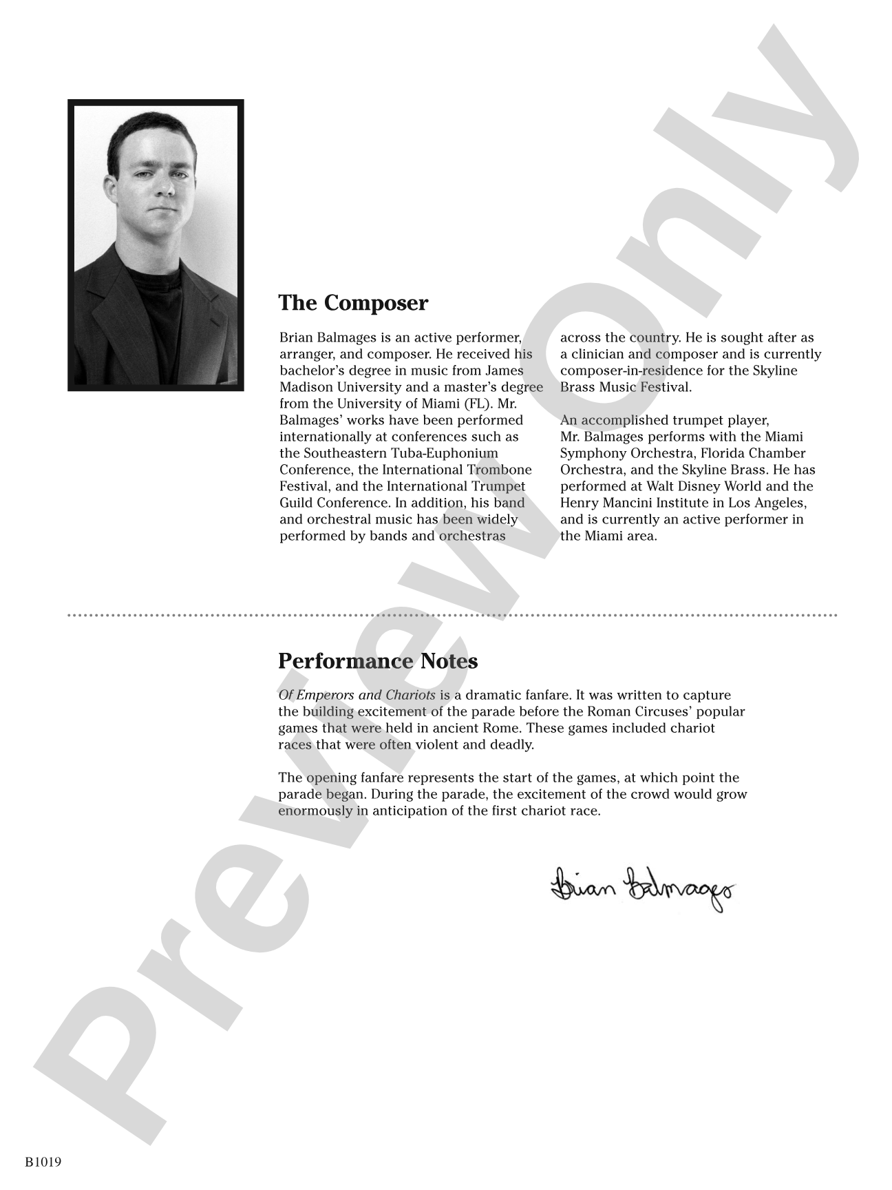 Of Emperors and Chariots: Concert Band Conductor Score & Parts