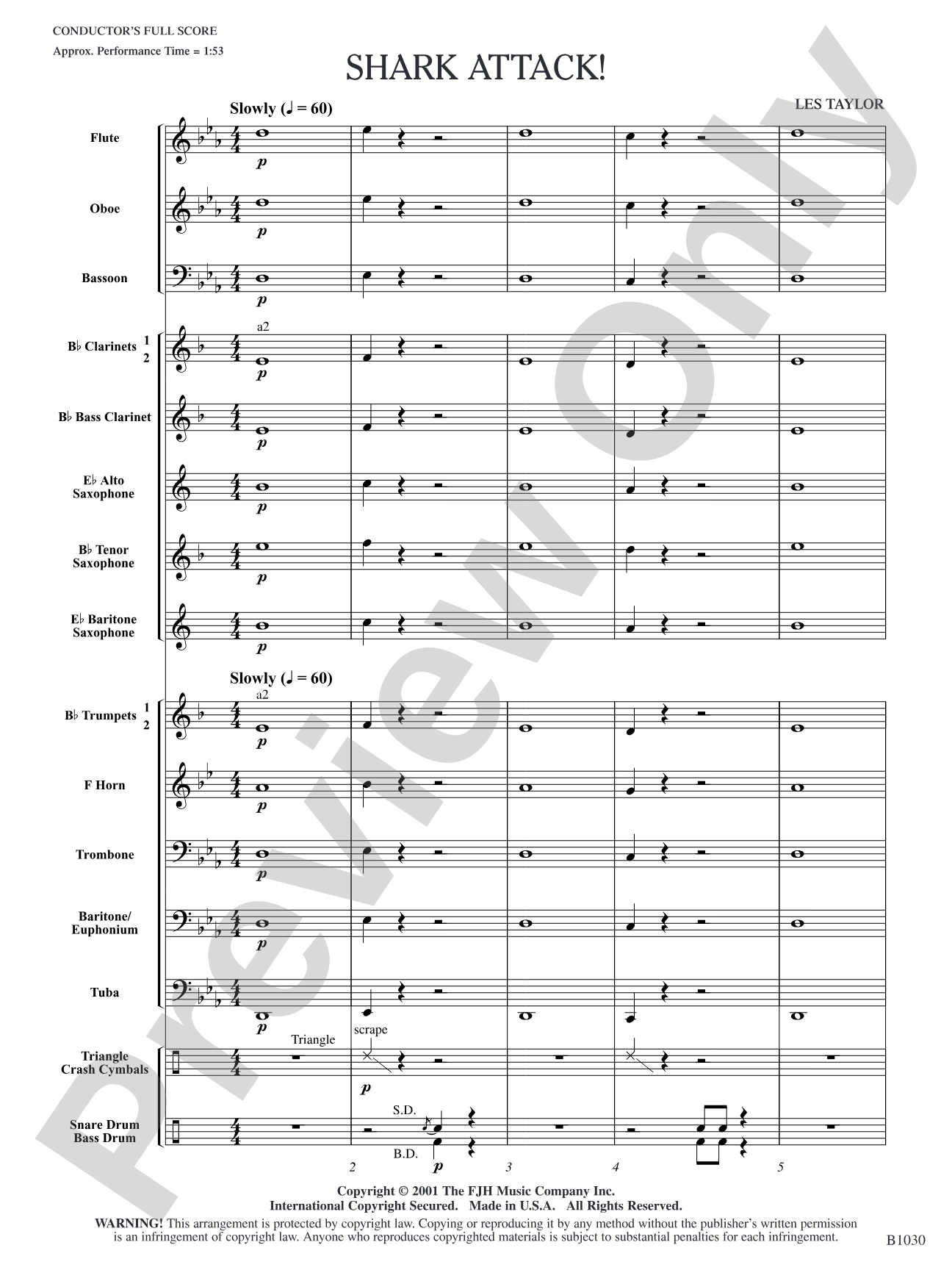 Shark Attack!: Concert Band Conductor Score & Parts