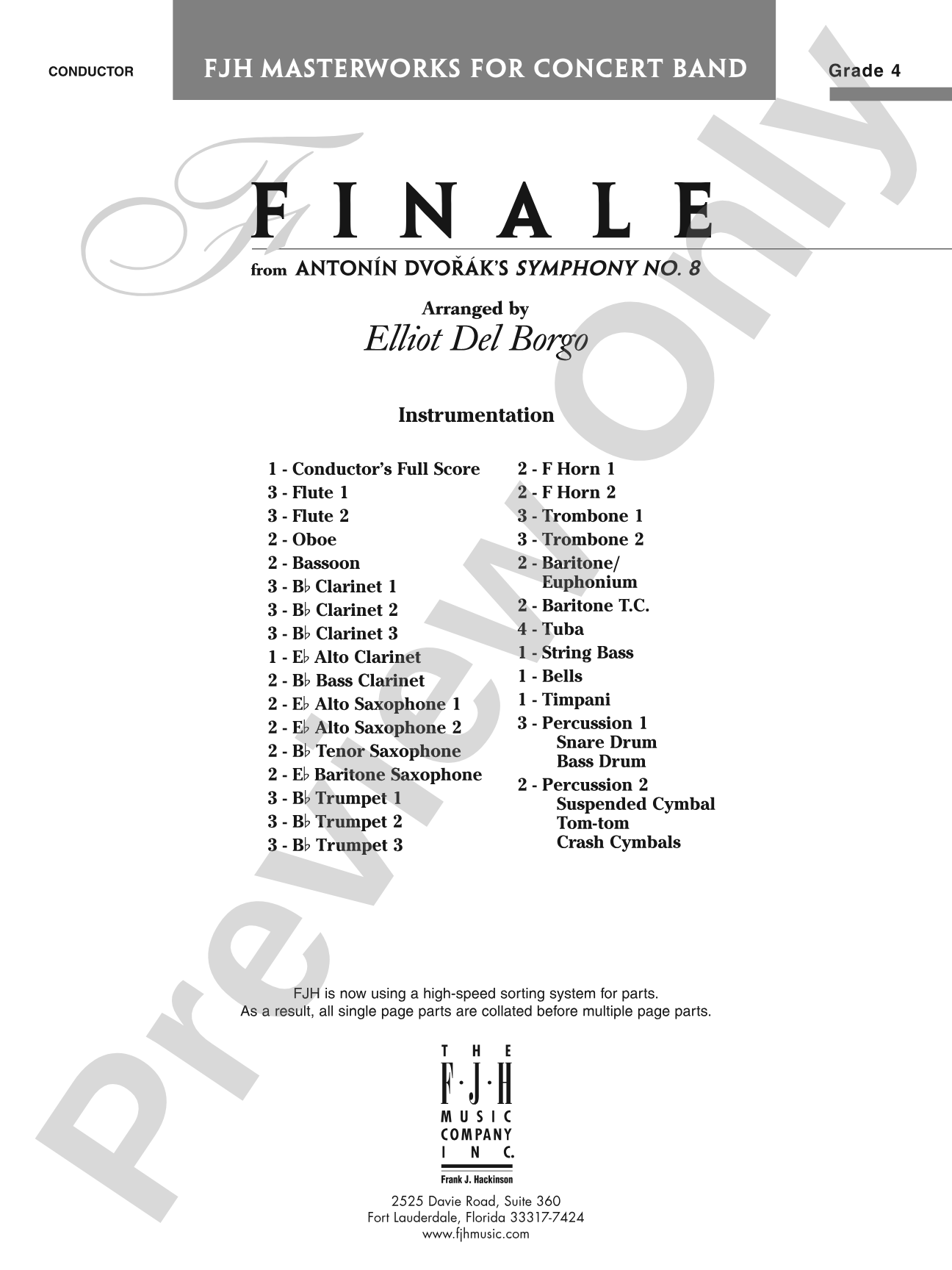 Finale from Dvorák's Symphony No. 8: Score