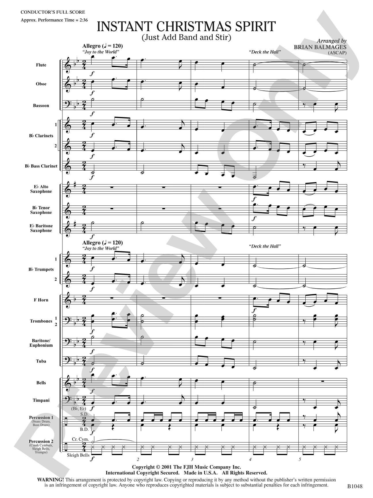 Instant Christmas Spirit (Just Add Band and Stir): Concert Band Conductor Score & Parts