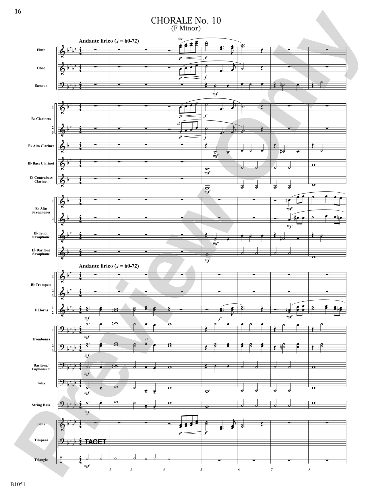 Twelve Chorales for the Developing Band: Concert Band Conductor Score & Parts