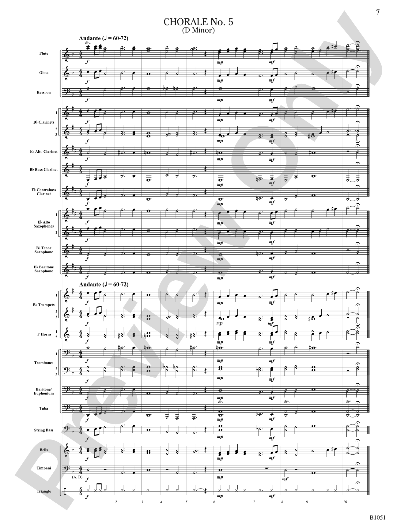 Twelve Chorales for the Developing Band: Concert Band Conductor Score & Parts