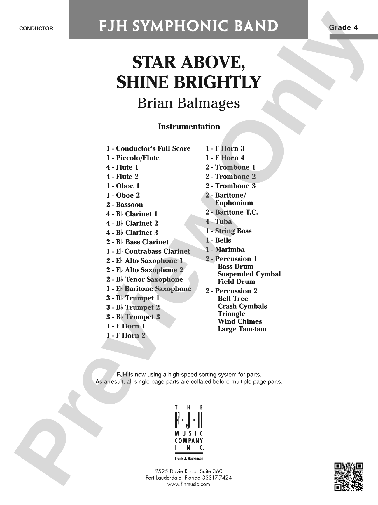 Star Above, Shine Brightly: Score