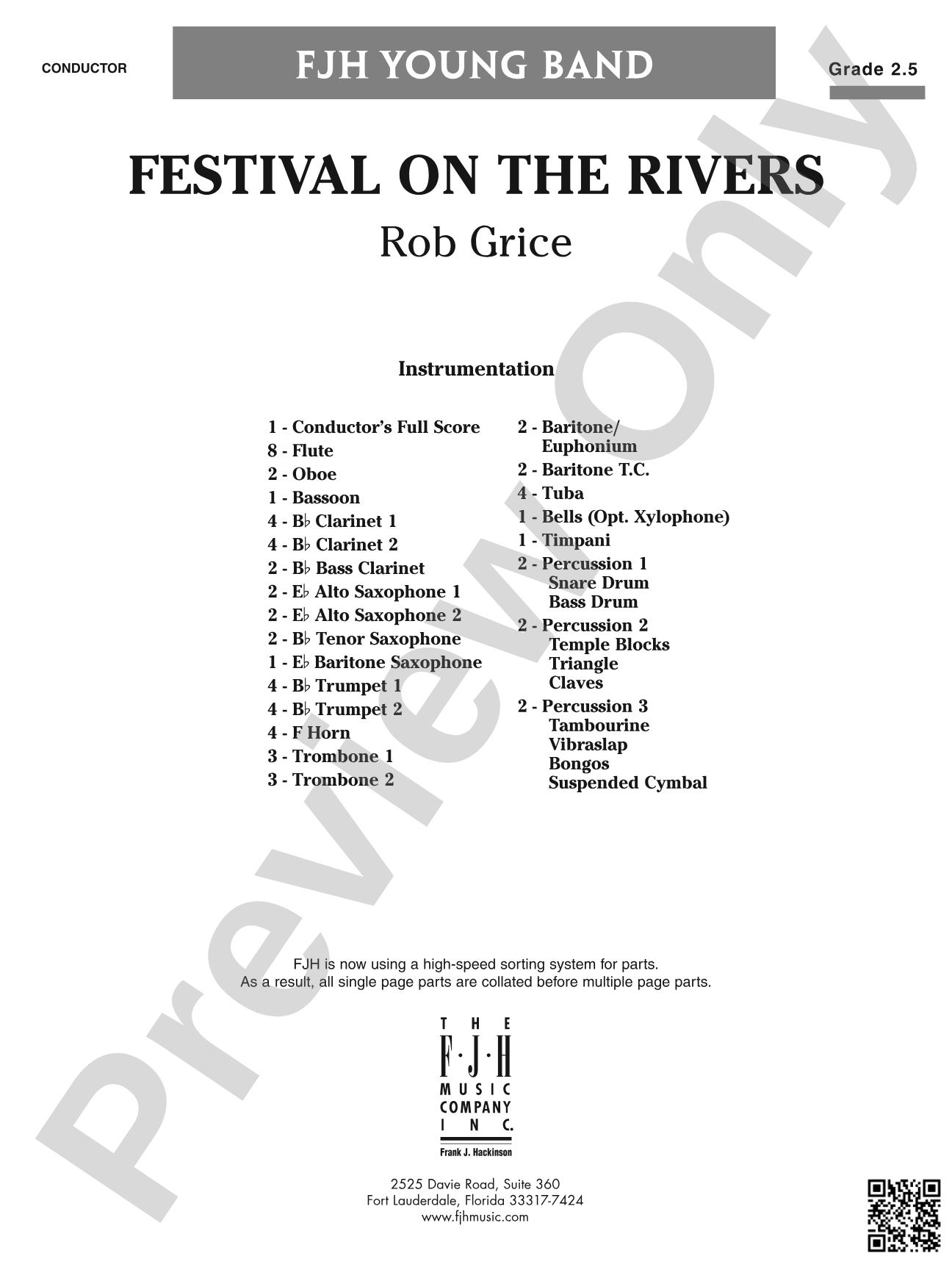 Festival on the Rivers: Concert Band Conductor Score & Parts