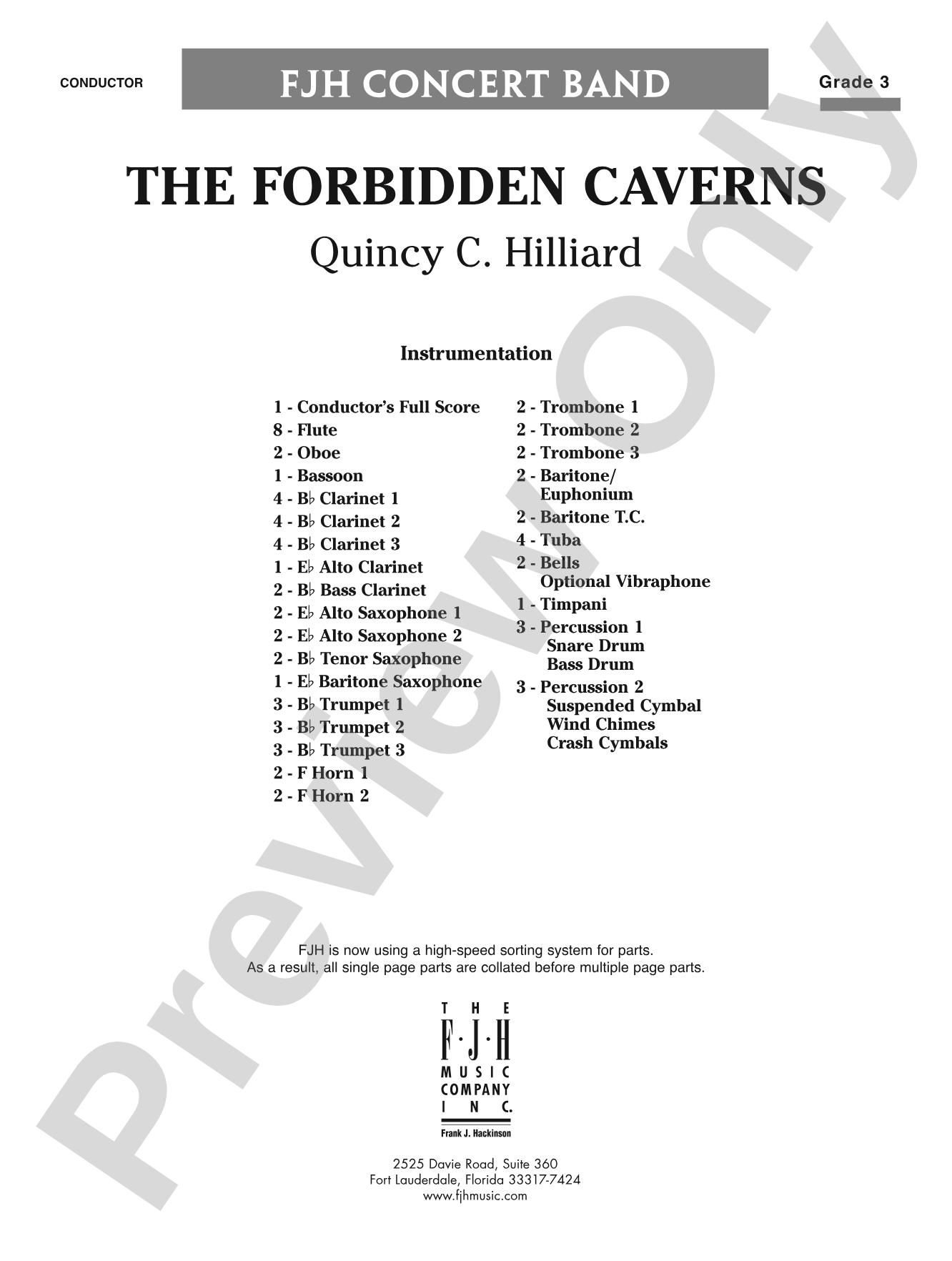 The Forbidden Caverns: Concert Band Conductor Score & Parts