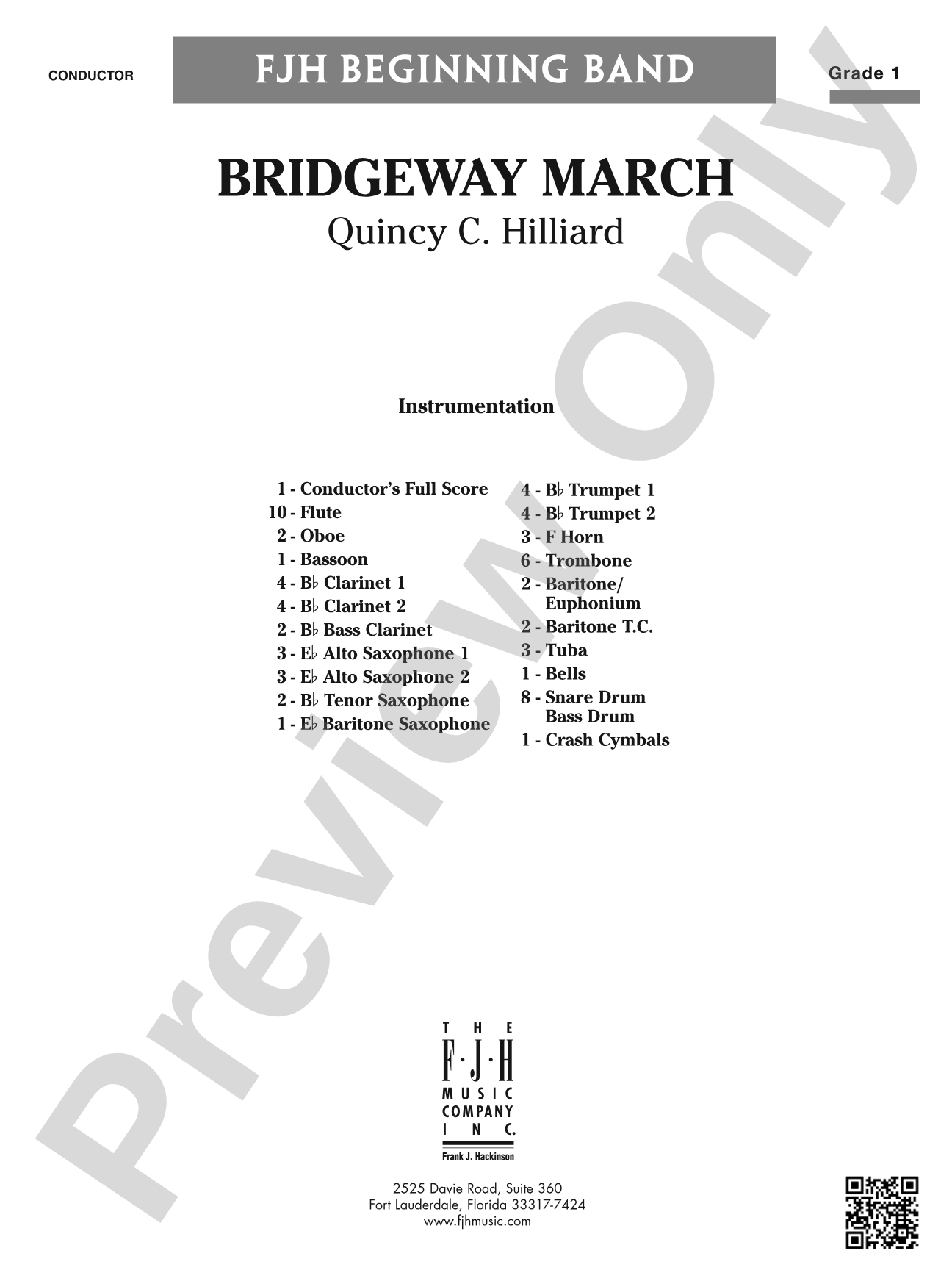 Bridgeway March: Concert Band Conductor Score & Parts