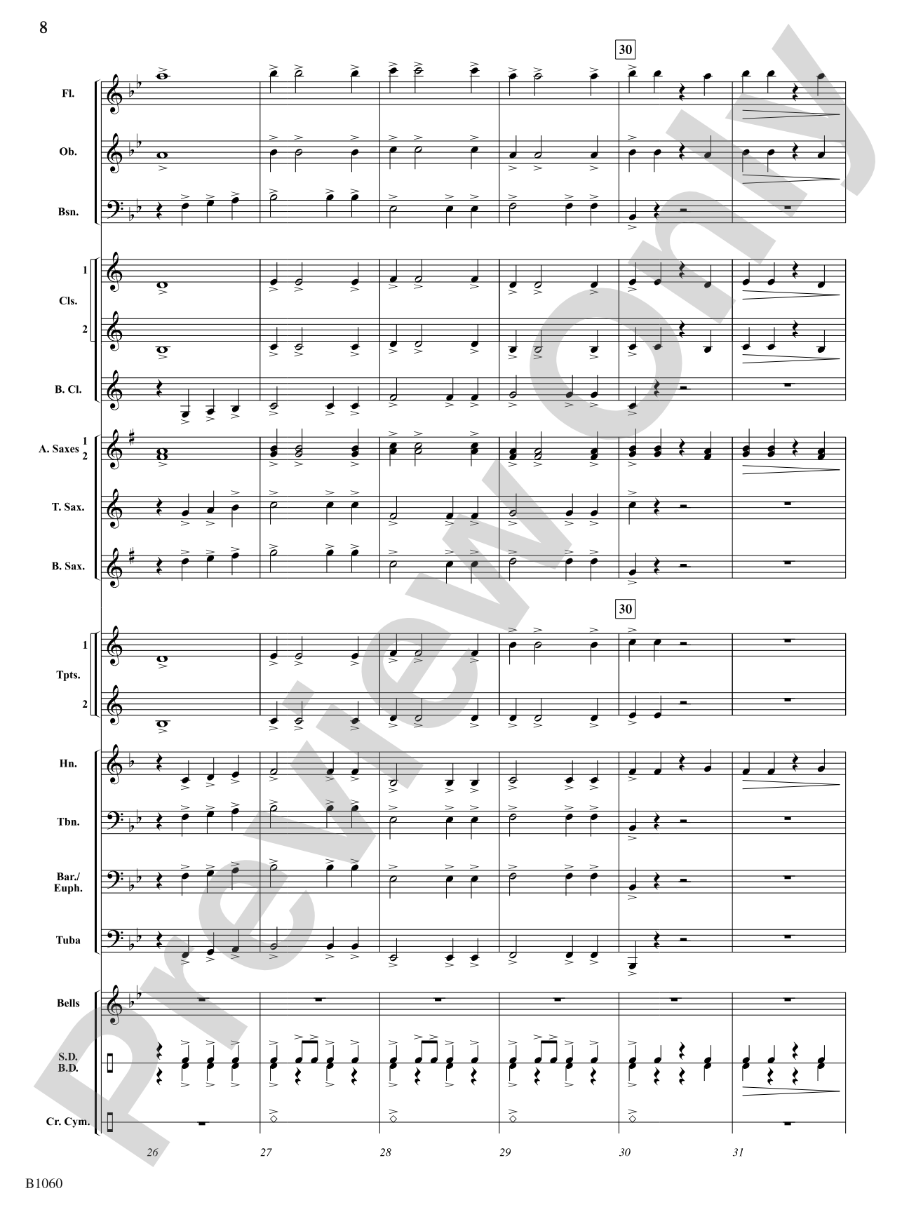 Bridgeway March: Concert Band Conductor Score & Parts