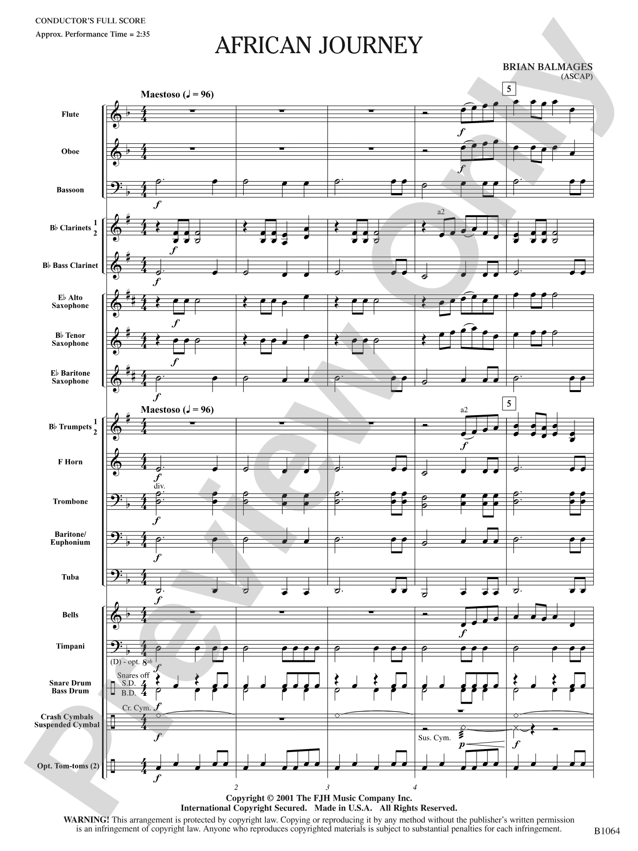 African Journey: Score