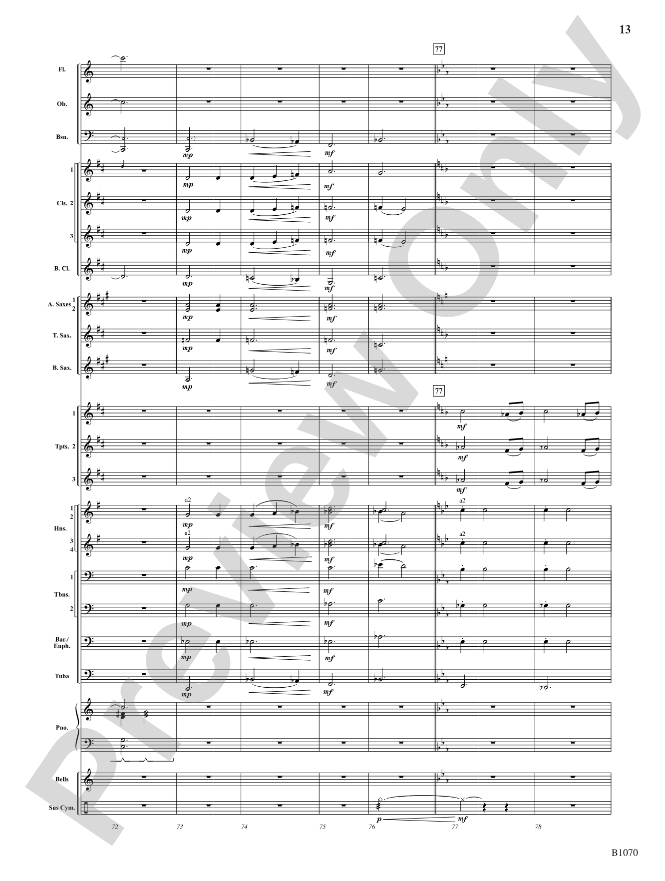 Lullaby: Concert Band Conductor Score & Parts