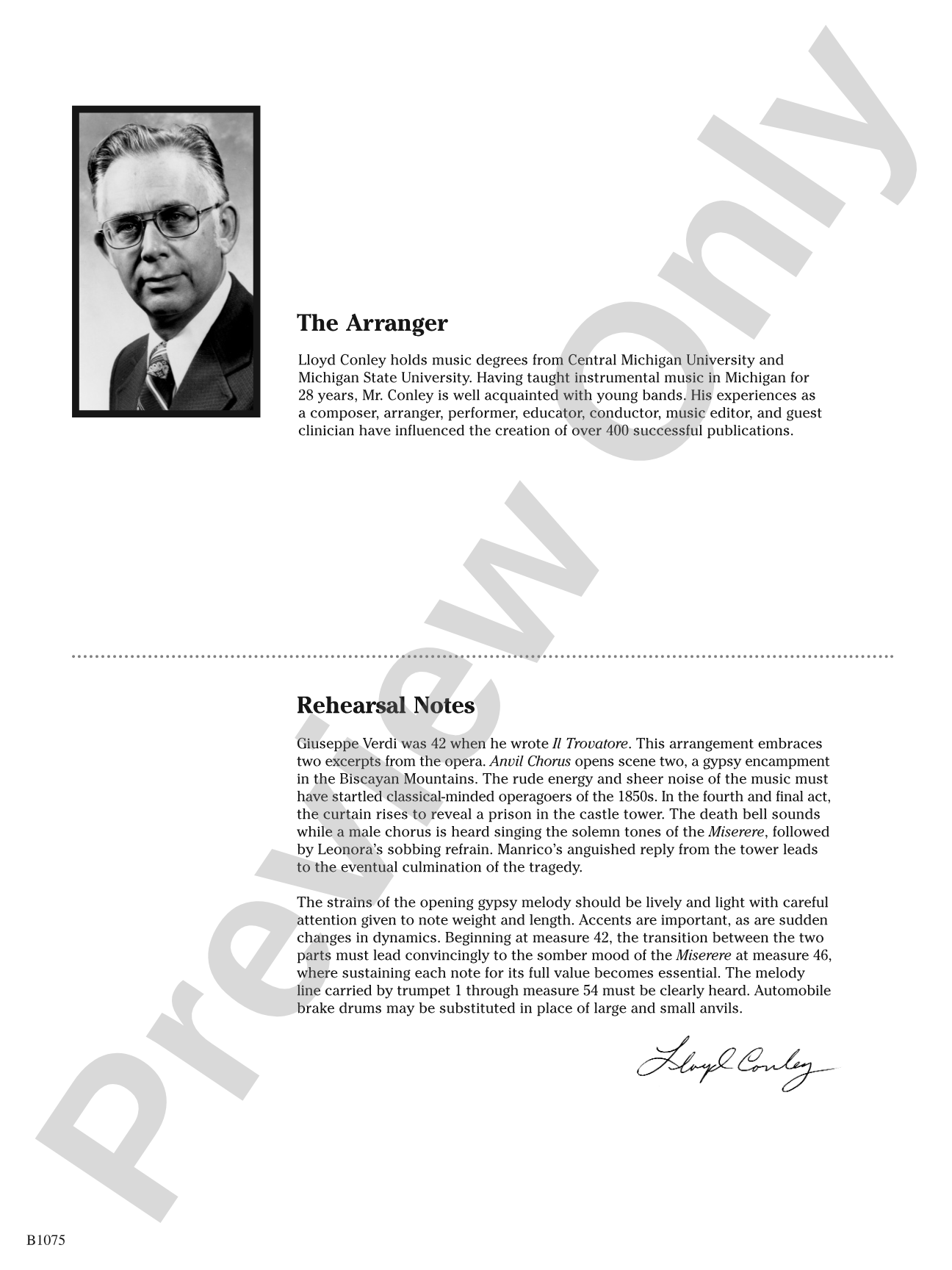Il Trovatore (Anvil Chorus and Miserere): Concert Band Conductor Score & Parts