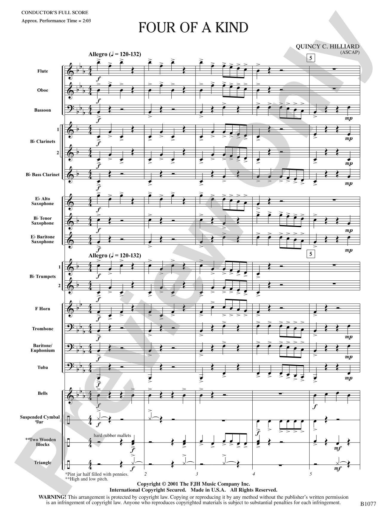 Four of a Kind: Concert Band Conductor Score & Parts