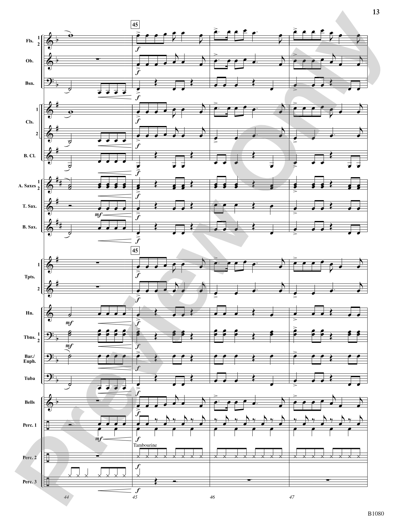 Belle Journée: Concert Band Conductor Score & Parts