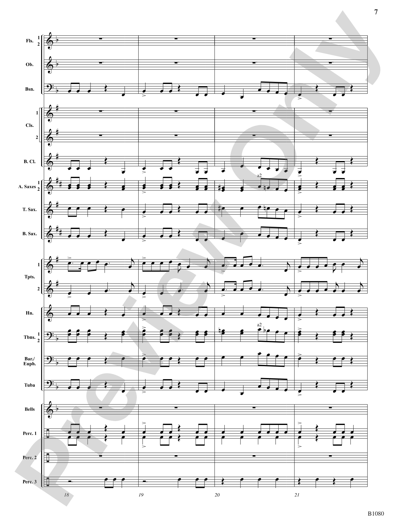 Belle Journée: Concert Band Conductor Score & Parts
