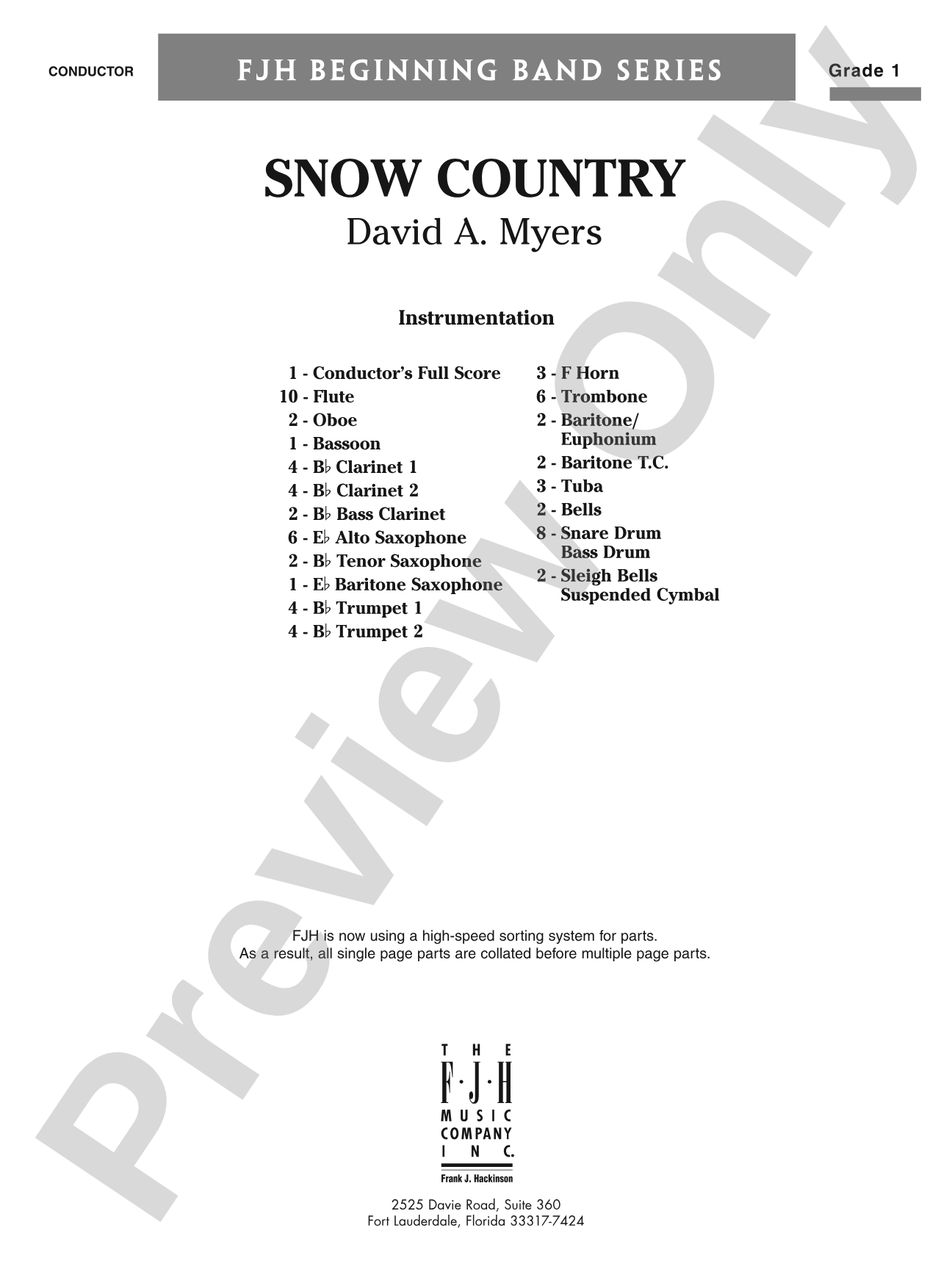 Snow Country: Concert Band Conductor Score & Parts