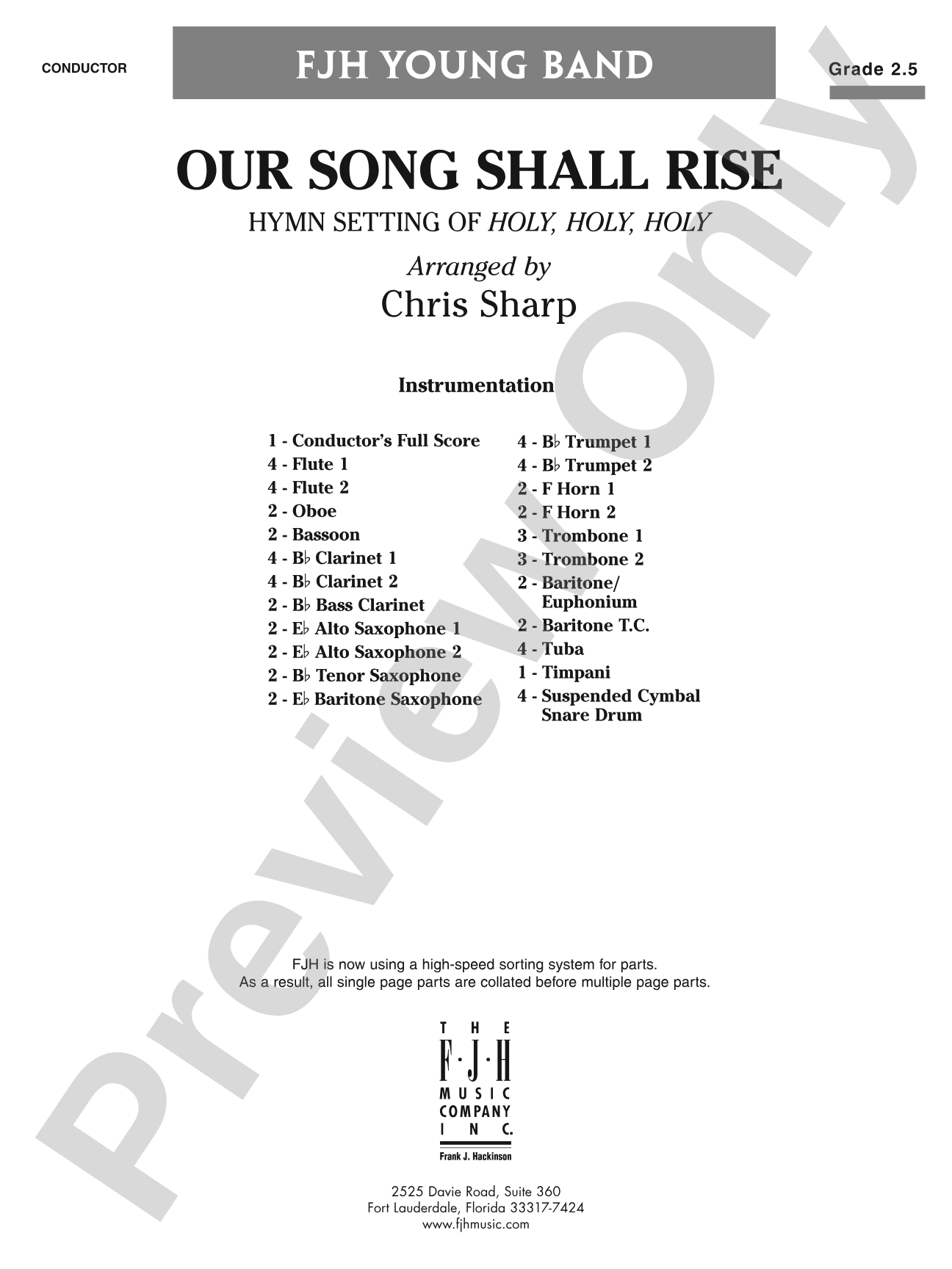 Our Song Shall Rise: Concert Band Conductor Score & Parts