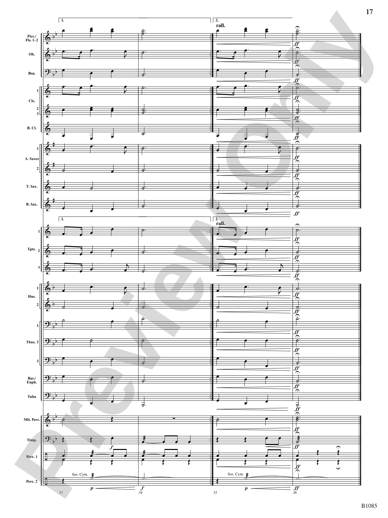 A Purcell Cortege: Concert Band Conductor Score & Parts