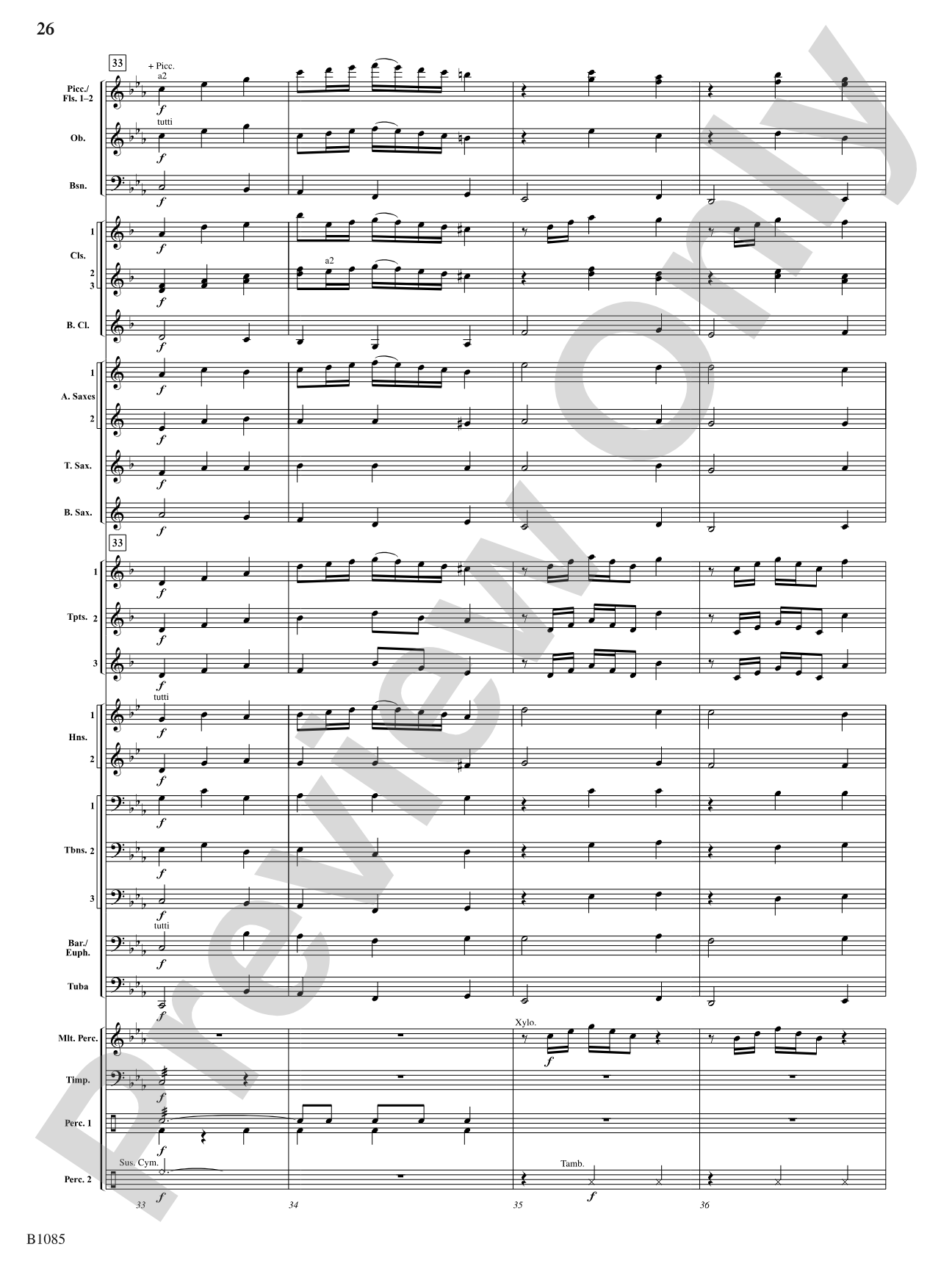 A Purcell Cortege: Concert Band Conductor Score & Parts