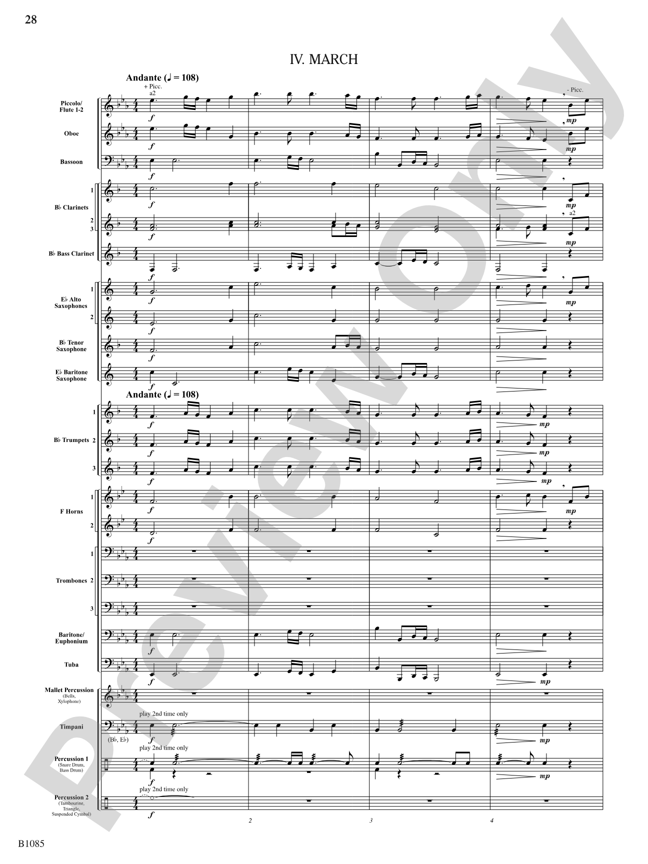 A Purcell Cortege: Concert Band Conductor Score & Parts