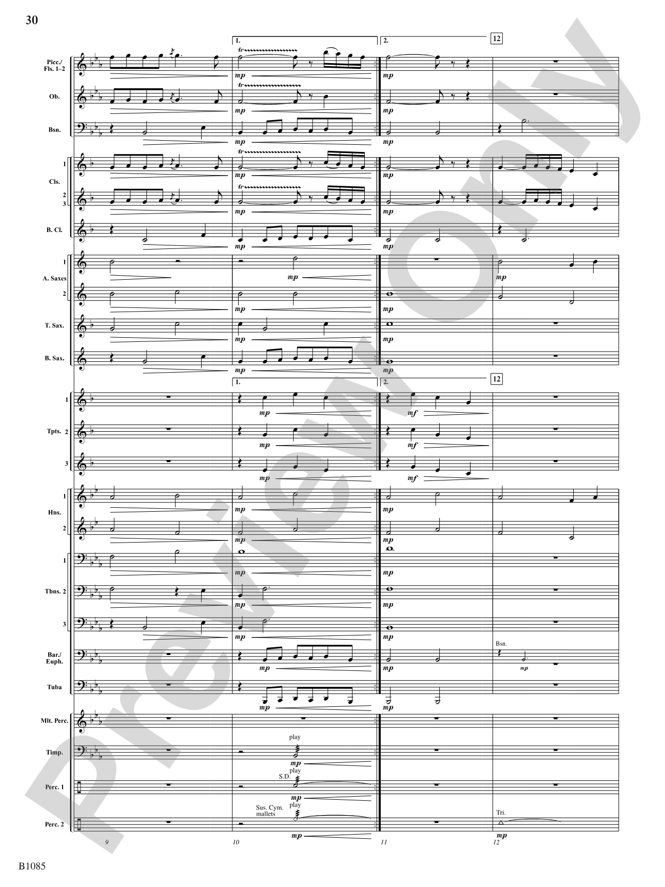 A Purcell Cortege: Concert Band Conductor Score & Parts