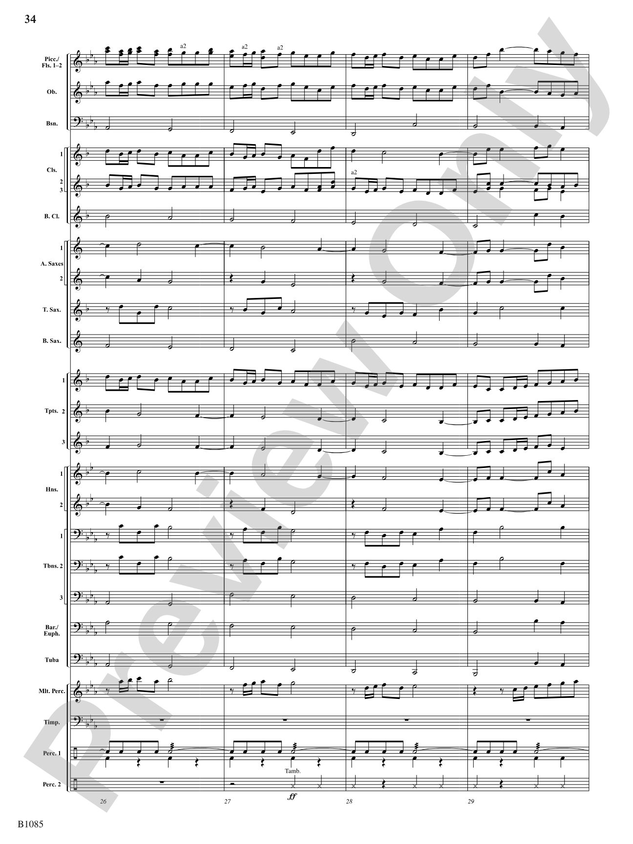 A Purcell Cortege: Concert Band Conductor Score & Parts