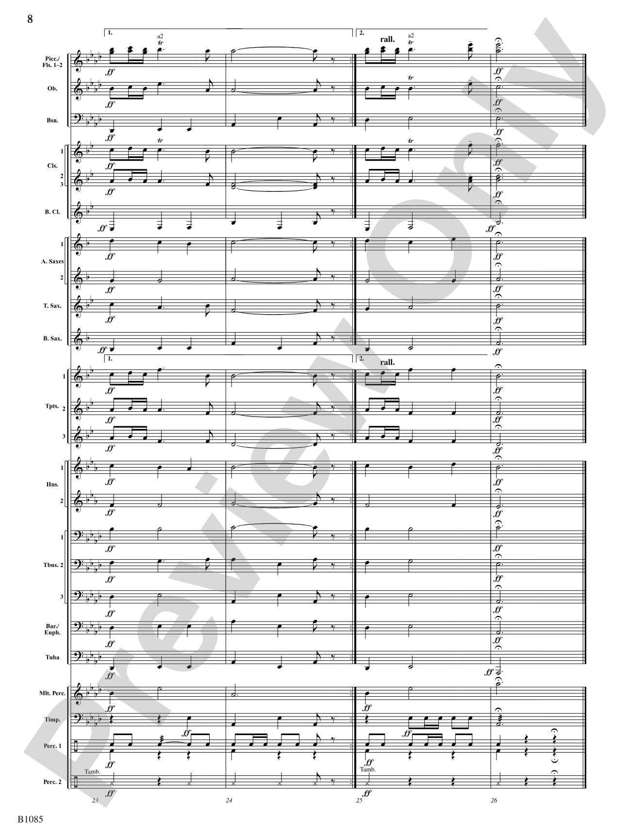 A Purcell Cortege: Concert Band Conductor Score & Parts