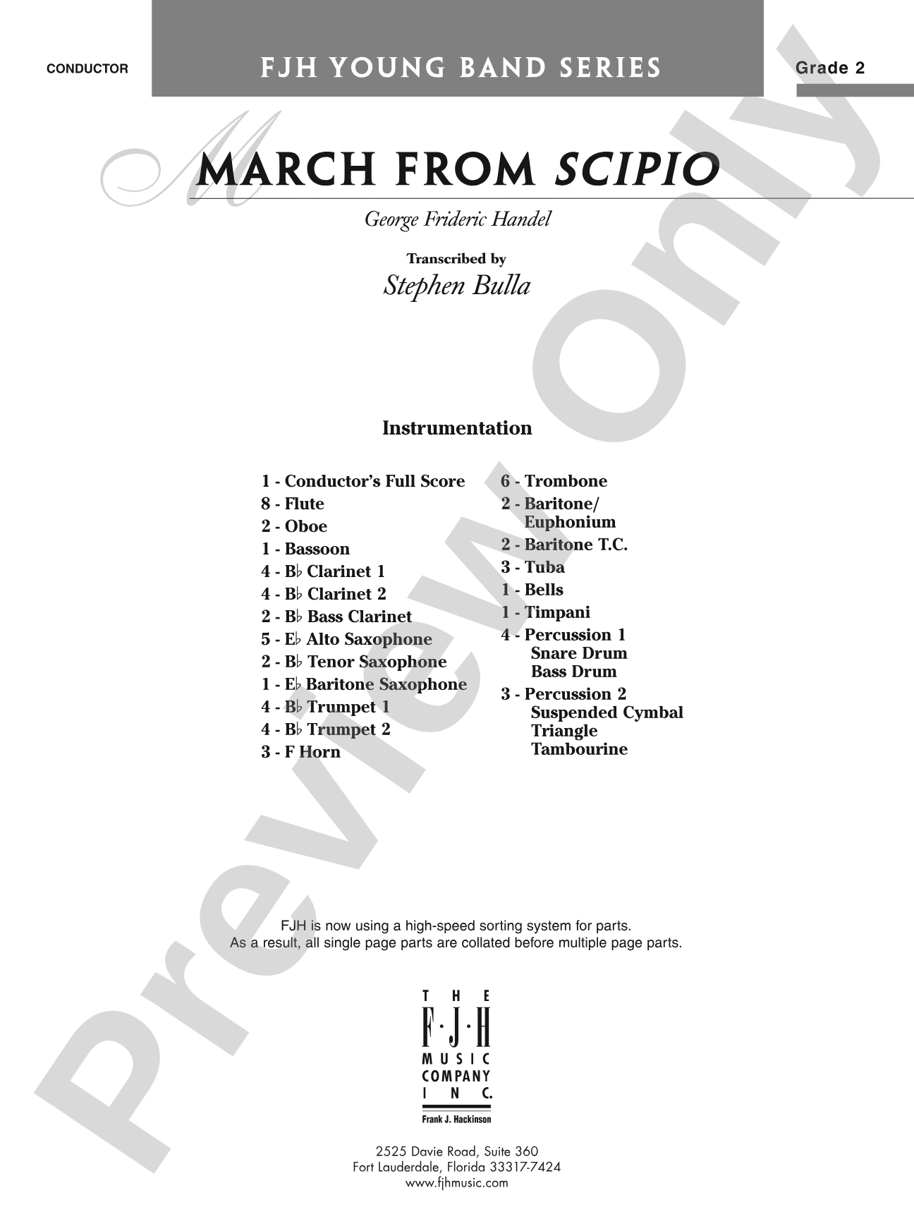 March from Scipio: Concert Band Conductor Score & Parts