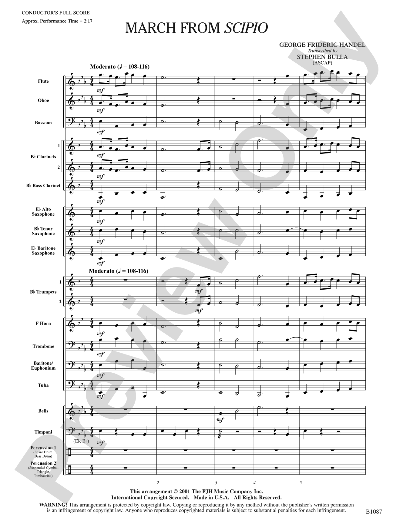 March from Scipio: Concert Band Conductor Score & Parts