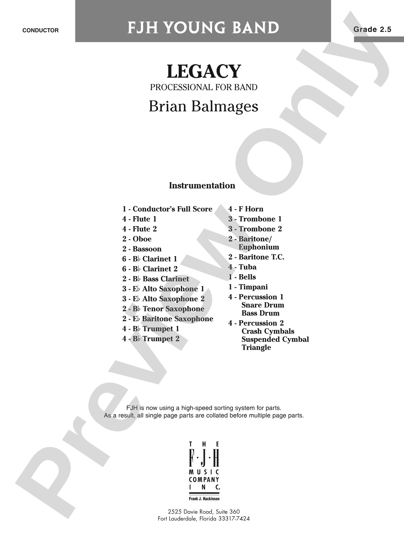 Legacy (Processional for Band): Concert Band Conductor Score & Parts