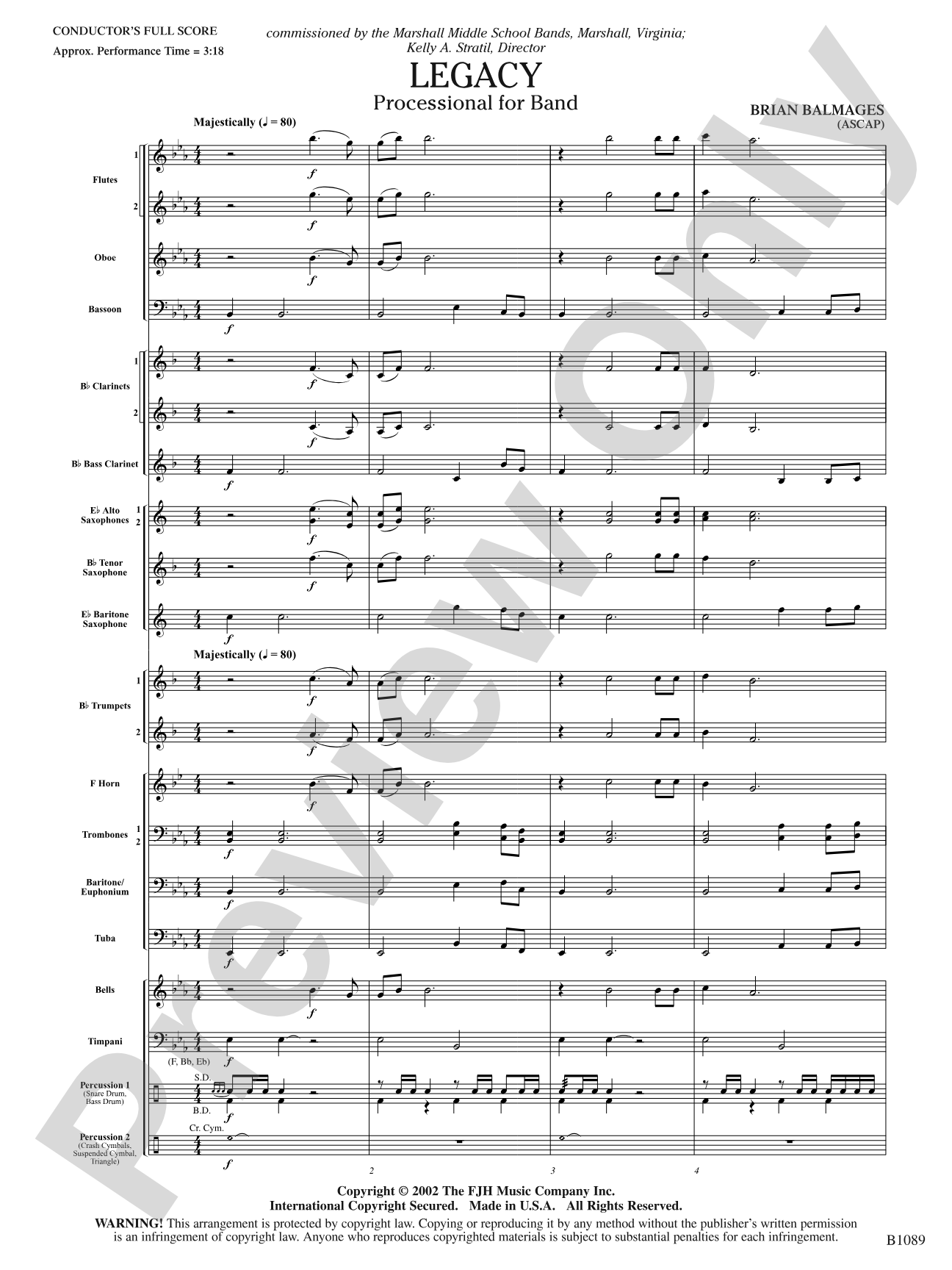 Legacy (Processional for Band): Concert Band Conductor Score & Parts