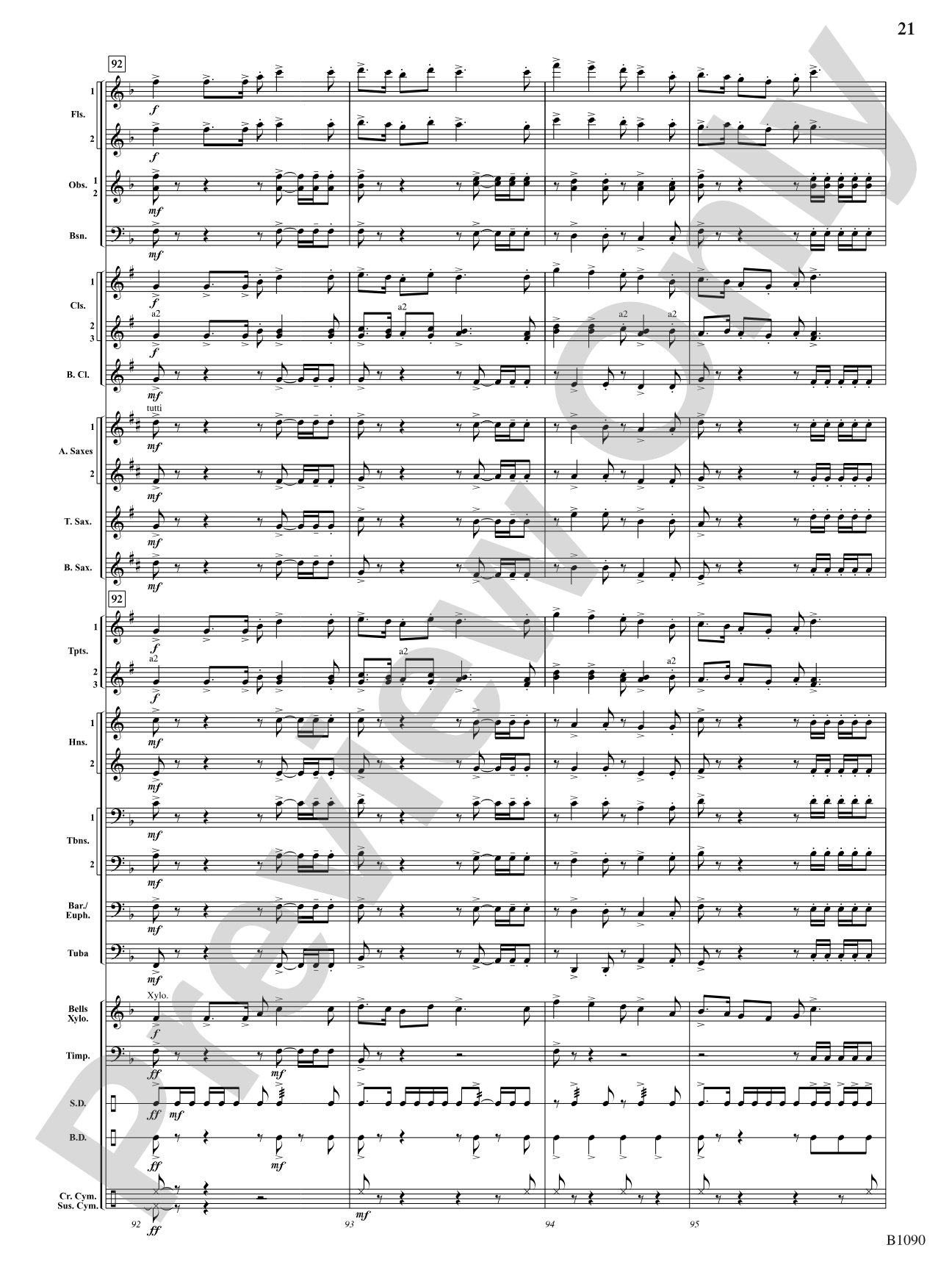 Rio Bravo Overture: Concert Band Conductor Score & Parts